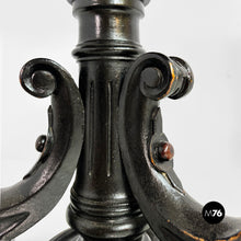 Load image into Gallery viewer, Stool in wood and brown leather, 1930s
