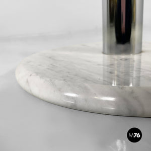 Coffee table in glass, steel and marble, 1980s