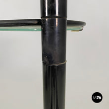 画像をギャラリービューアに読み込む, Coffe table with ashtray in black metal and glass, 1980s

