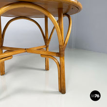 Load image into Gallery viewer, Round dining table in rattan, 1960s
