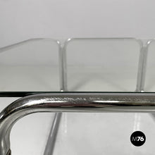 Load image into Gallery viewer, Coffee table in glass and chromed steel, 1970s
