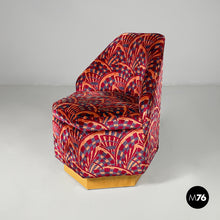 画像をギャラリービューアに読み込む, Armchairs in fabric and wood, 1970s
