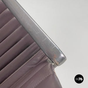 Dark grey leather office chair by Charles and Ray Eames for ICF, 1970s