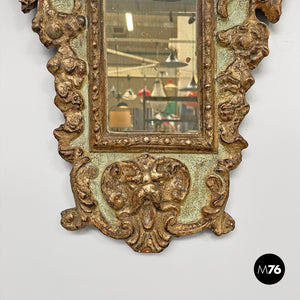 Mirrors in golden and light green wood, 1900s