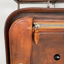 Load image into Gallery viewer, Wardrobe in brown leather and metal, 1980s
