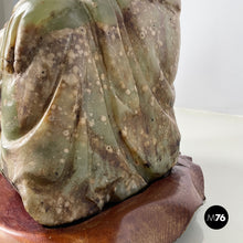 Charger l&#39;image dans la galerie, Buddha sculpture in jade and wood, 1950s
