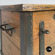 Load image into Gallery viewer, Chest in wood and metal, 1930s
