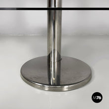 Carica l&#39;immagine nel visualizzatore di Gallery, Console in smoked glass and steel, 1980s
