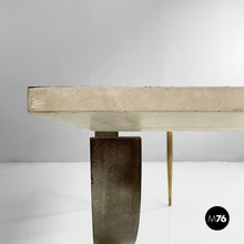将图片加载到图库查看器，Console in wood and brass, 1980s
