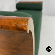 Carica l&#39;immagine nel visualizzatore di Gallery, Daybed in green fabric and wood, 1940s

