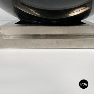 Table lamp in glass and steel, 1970s