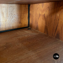 将图片加载到图库查看器，Bookcase in wood, black metal and brass, 1960s
