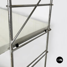 Load image into Gallery viewer, Modular wall bookcase in white metal and steel, 1980s
