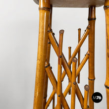 Load image into Gallery viewer, Pedestal in brown leather and bamboo, 1930s
