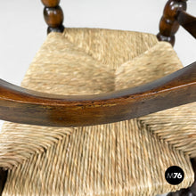 将图片加载到图库查看器，Armchairs in wood and straw, 1960s
