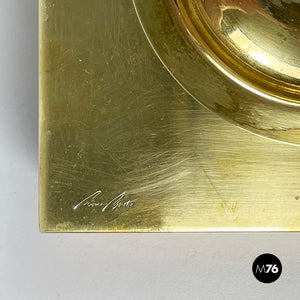 Square ashtray in brass, 1960s