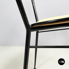 Charger l&#39;image dans la galerie, Chair in light yellow laminate and black metal, 1960s
