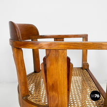 Carica l'immagine nel visualizzatore di Gallery, Tub chair in wood and straw, 1930s
