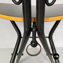 画像をギャラリービューアに読み込む, Folding chair in black wood and metal, 1980s
