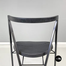 将图片加载到图库查看器，Black rubber and metal chair by Zeus, 1990s
