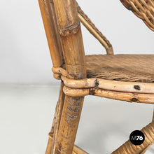 Carica l'immagine nel visualizzatore di Gallery, Chairs in rattan and light blue rattan, early 1900s
