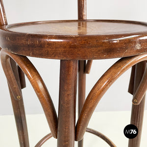 High bar stool in wood, 1900-1950s