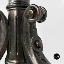 Load image into Gallery viewer, Stool in wood and brown leather, 1930s

