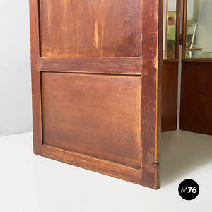 Self-supporting floor mirror in wood, 1940s