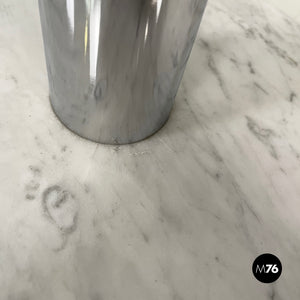 Coffee table in glass, steel and marble, 1980s