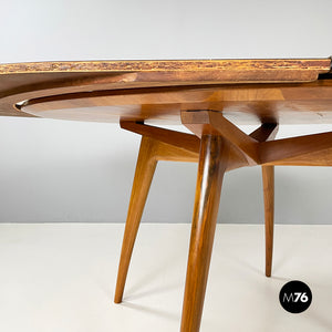 Wooden dining table with extension, 1960s