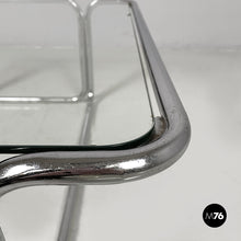 Load image into Gallery viewer, Coffee table in glass and chromed steel, 1970s
