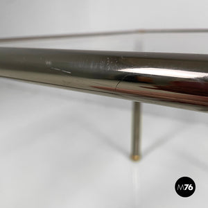 Coffe tables in metal and glass, 1980s