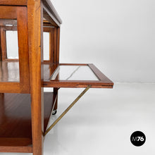 Load image into Gallery viewer, Cart with bar compartment in wood and glass, late 1800s
