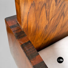 将图片加载到图库查看器，Armchairs in wood and white leatherette, 1930s
