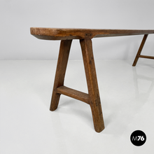 Carica l&#39;immagine nel visualizzatore di Gallery, Narrow solid wood bench, 1930s
