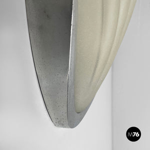 Shell-shaped wall lamps in glass and metal, 1930s