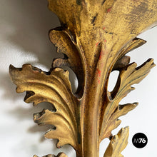 Load image into Gallery viewer, Bedside tables in golden finish wood, brass and glass, 1900s
