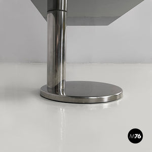 Console in smoked glass and steel, 1980s