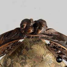 Charger l'image dans la galerie, Wooden armchairs with floral fabric, late 19th century
