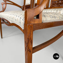 Load image into Gallery viewer, Bench in fabric and wood, 1930s
