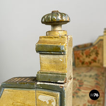 Load image into Gallery viewer, Bench in wood and fabric, 1800s
