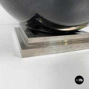 Table lamp in glass and steel, 1970s