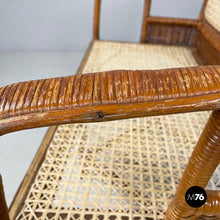 Load image into Gallery viewer, Two-seater outdoor bench in rattan, 1960s
