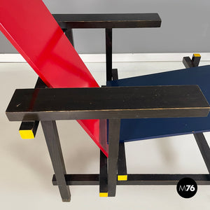 Armchair Red and Blue by Gerrit Thomas Rietveld for Cassina, 1971