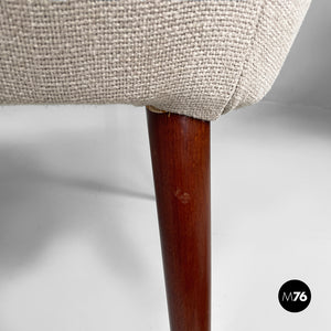 Armchairs in fabric and wood, 1940s