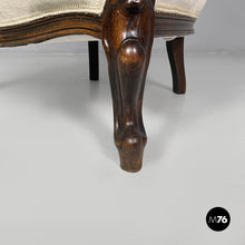 Load image into Gallery viewer, Armchairs in wood and white fabric, 1930s
