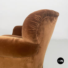 Carica l'immagine nel visualizzatore di Gallery, Armchairs in brown velvet, 1930s
