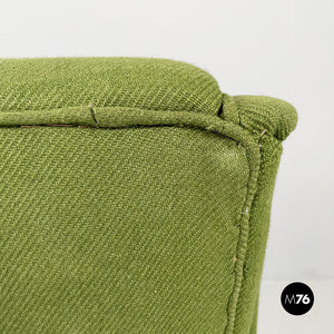 Armchairs in green fabric, 1950s