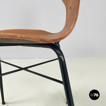 Charger l&#39;image dans la galerie, Chair in wood and black metal, 1960s
