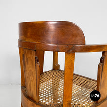 Carica l'immagine nel visualizzatore di Gallery, Tub chair in wood and straw, 1930s
